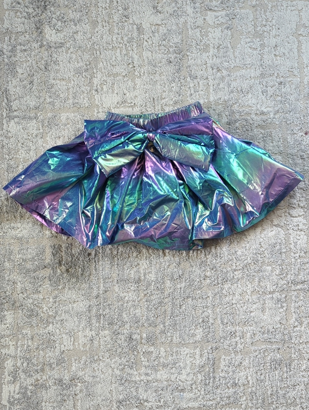 Iridescent Purple-Green Bow Skater Skirt Size 2